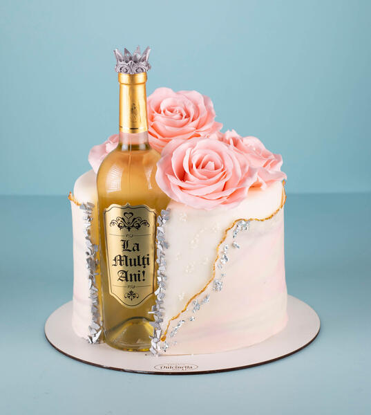 Tort sticlă cu vin
